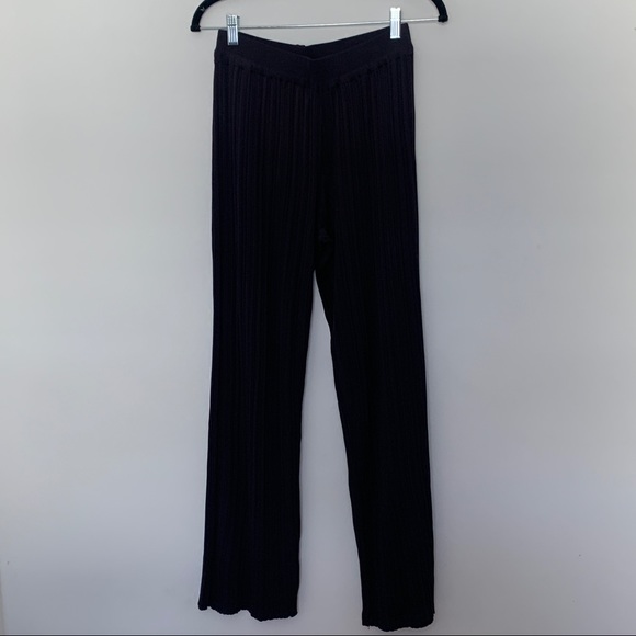 New Just Female Aria wide leg trouser pants in black shimmer Size Medium - Picture 4 of 9